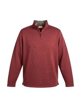 Wrangler Authentics Mens Red Quarter-Zip Pullover Sweater Long Sleeves XL